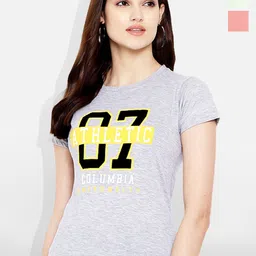 Fabflee Women Multicoloured 4 Printed V-Neck Applique T-shirt-picture-30