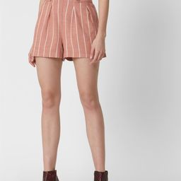 Vero Moda Women Pink & White Striped Regular Fit Shorts-picture-31
