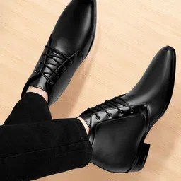 Bxxy Men 9 Cm Elevator Hidden Height Increasing Faux Leather Formal Derby Lace-up Boot.-image-43