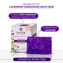 Passion Indulge Pack of 3 Natural Handmade Lavender Bath Bar Soaps image 2