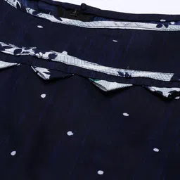Rajnandini Navy Blue & White Printed Unstitched Dress Material image 5