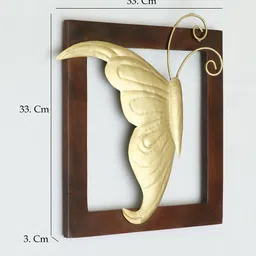vedas Arya Left Butterfly Wooden Frame Wall Decor image 2