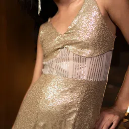 Stylecast X Hersheinbox Back Slit Embellished Sheath Midi Dress image 4