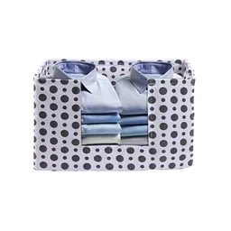 Kuber Industries White & Black Printed Non-Woven Cloth Drawer Organisers image 2