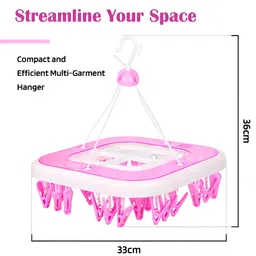 Kuber Industries Set of 2 Blue & Pink Cloths Plastic Drying Hanger -36 Pcs image 2