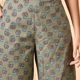 Anouk Women Floral Printed Regular Pure Cotton Kurta with Trousers & With Dupatta image 5