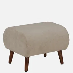 globally indian Chic Boucle Fabric Foot Stool In Beige Color image 4