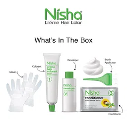 Nisha Unisex Gold Pack of 3 Creme Hair Color 150gm each- Dark Blonde image 4