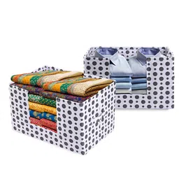 Kuber Industries White & Black Printed Non-Woven Cloth Drawer Organisers image 5