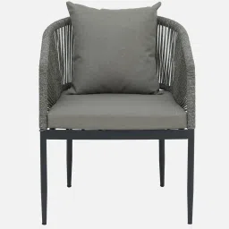 bohemiana from pepperfry Ignaz Outdoor Chair In Metallic Grey Colour image 5