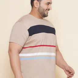 John Pride Striped Round Neck Short Sleeves Plus Size T-shirt image 2