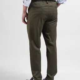 The Indian Garage Co Men Relaxed Tapered Fit Solid Casual Trousers image 2