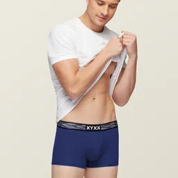 XYXX Men Blue Pack Of 2 Solid IntelliSoft Antimicrobial Micro Modal Trunks XYTRNK2PCKN358 image 3