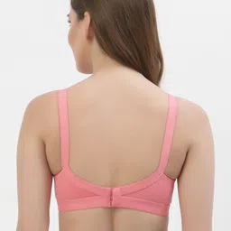 Floret Pack Of 2 Pink & White Solid Non-Wired Non Padded Everyday Bra image 5