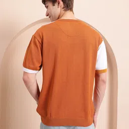 Mast & Harbour Colourblocked Drop-Shoulder Sleeves Oversized T-shirt image 3