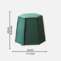 nestroots Prism Velvet Pouffe In Green Colour image 2