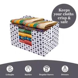 Kuber Industries White & Black Printed Non-Woven Cloth Drawer Organisers image 4