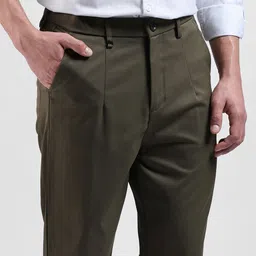 The Indian Garage Co Men Relaxed Tapered Fit Solid Casual Trousers image 5