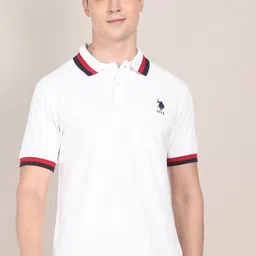 U.S. Polo Assn. Pure Cotton Heritage Tipped Polo Collar T-shirt-picture-29