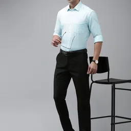 Arrow Men Pure Cotton Manhattan Slim Fit Checked Formal Shirt image 3