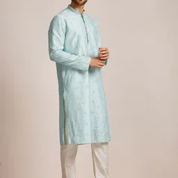 Manyavar Men Ethnic Motifs Embroidered Kurta with Churidar image 4