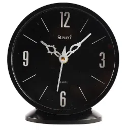 exim decor Black Mini Analog Table Clock image 2