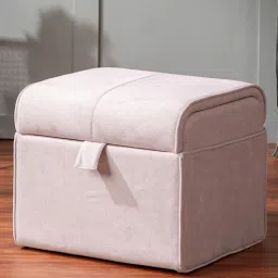 nestroots Toblerone Inspired Fabric Ottoman In Beige Color-picture-35