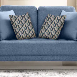 casacraft from pepperfry Portland Fabric 2 Seater Sofa in Blue Colour image 1