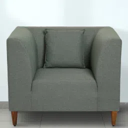 casacraft from pepperfry Armando Fabric 1 Seater Sofa In Grey Colour image 1
