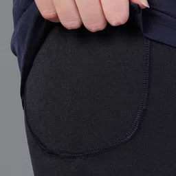 hrx by hrithik roshan HRX by Hrithik RoshanWomen Solid Double Layer Running Sports Shorts image 3