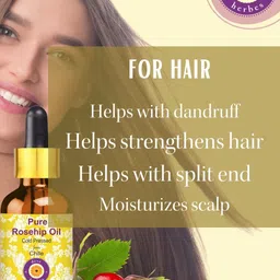 Deve Herbes Pure Rosehip Seed Cold Pressed Oil with Glass Dropper - 10ml image 4