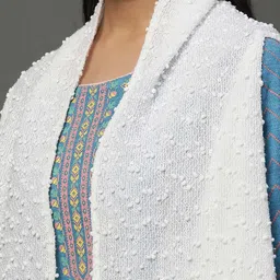 AURELIA Self Design Sleeveless Ethnic Longline Waterfall Shrug image 3