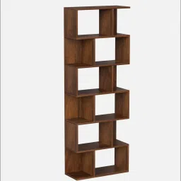 bluewud Crosbon Bookshelf In Brown Maple Colour image 4