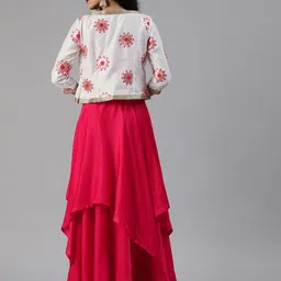 Ethnovog Pink Solid Made to Measure Lehenga with BlouseEthnic Jacket image 2