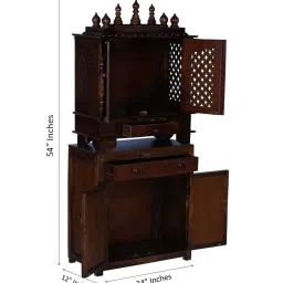 d'dass Dark Sheesham MDF Floor Rested Mandir With Door image 5