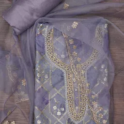 jaipur kurti Women Embroidered Unstitched Kurta Bottom Dress Material with Dupatta image 1