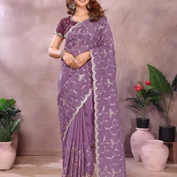 vijaya vallabh Women Embellished Design Traditional Saree with Blouse Piece          image 1