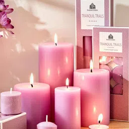 home centre Lavender Scented Pillar Candle image 2