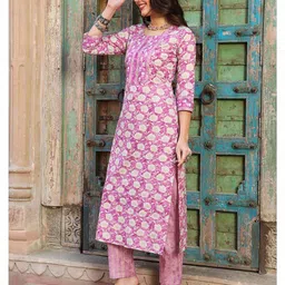 gulmohar jaipur Women Printed Straight Kurta Set image 2