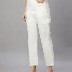 fashion world Women High-Rise Tapered Mom Fit Cargo Jeans image 2