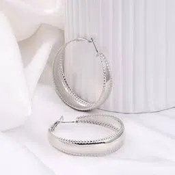 Shein Women Beading Detailing Silver Hoop Earrings-picture-26