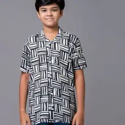 rollacosta Boys Geometric Print Relaxed Fit Shirt image 1