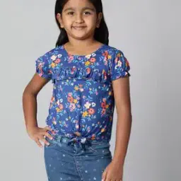 kidlyboo Girls Floral Print Relaxed Fit Round-Neck Top-picture-19