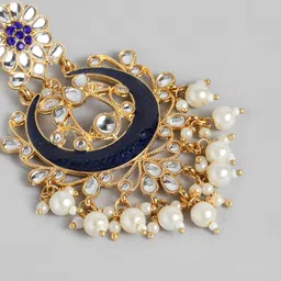 Peora Gold-Plated Pearl Contemporary Chandbalis image 4