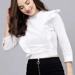 street9 Casual Regular Sleeves Solid Women White Top-picture-13