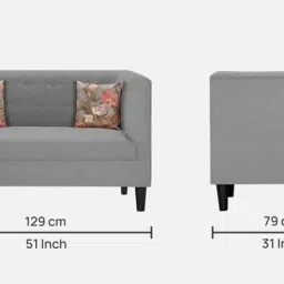trevi furniture Garnet Fabric 2 Seater Sofa In Royal Grey Colour image 2
