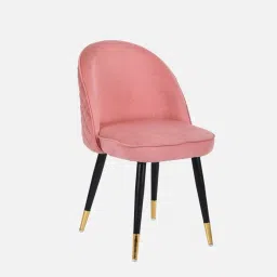 casacraft from pepperfry Iris Fabric Dining Chair In Pink Colour image 3