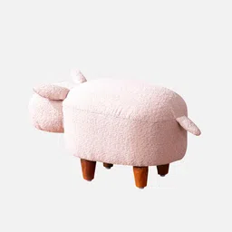 nestroots Twee Bunny Fabric Pouffe In Pink Colour image 4