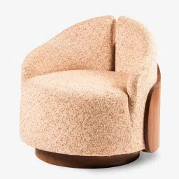 orange tree Zyra Revolving Barrel Chair In Chairin Walnut Finish image 4