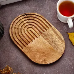 trovea's Handcrafted Wooden Oval Platter (1 Piece) image 1